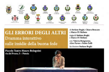 “Gli errori degli altri”: il teatro al servizio della prevenzione della corruzione organizzato dai Comuni del territorio e della Provincia di Pistoia